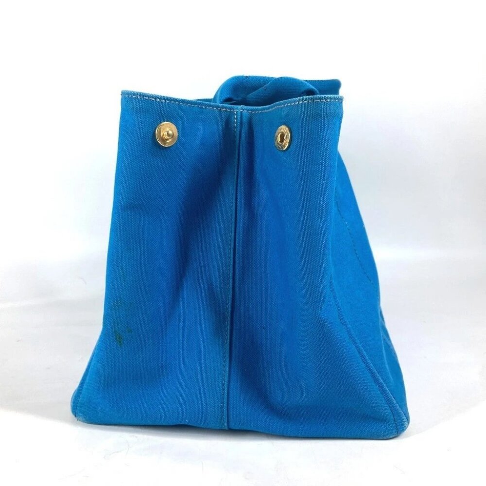 PRADA Canapa logo Bag Shoulder Bag Tote Bag Canvas blue/White - Picture 4 of 16